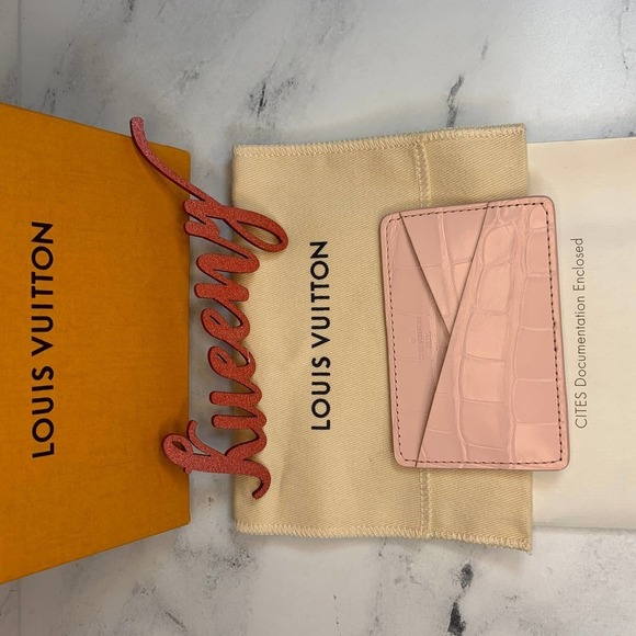 Louis Vuitton Alligator Cardholder crocodile pink exotic card case wallet LV - Picture 8 of 10